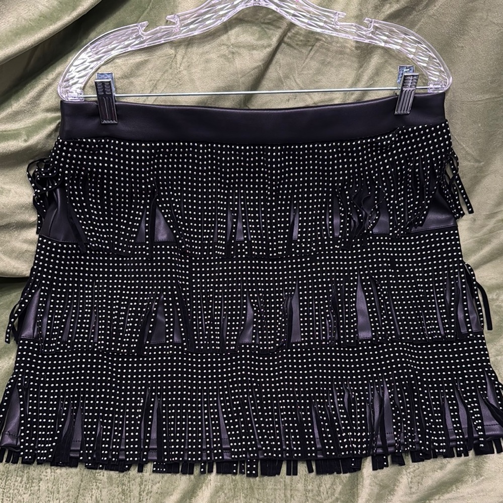 Black Fringe Skirt